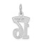 14K White Gold Sweet 16 Charm Birthday Jewelry Pendant! 20mm x 11mm